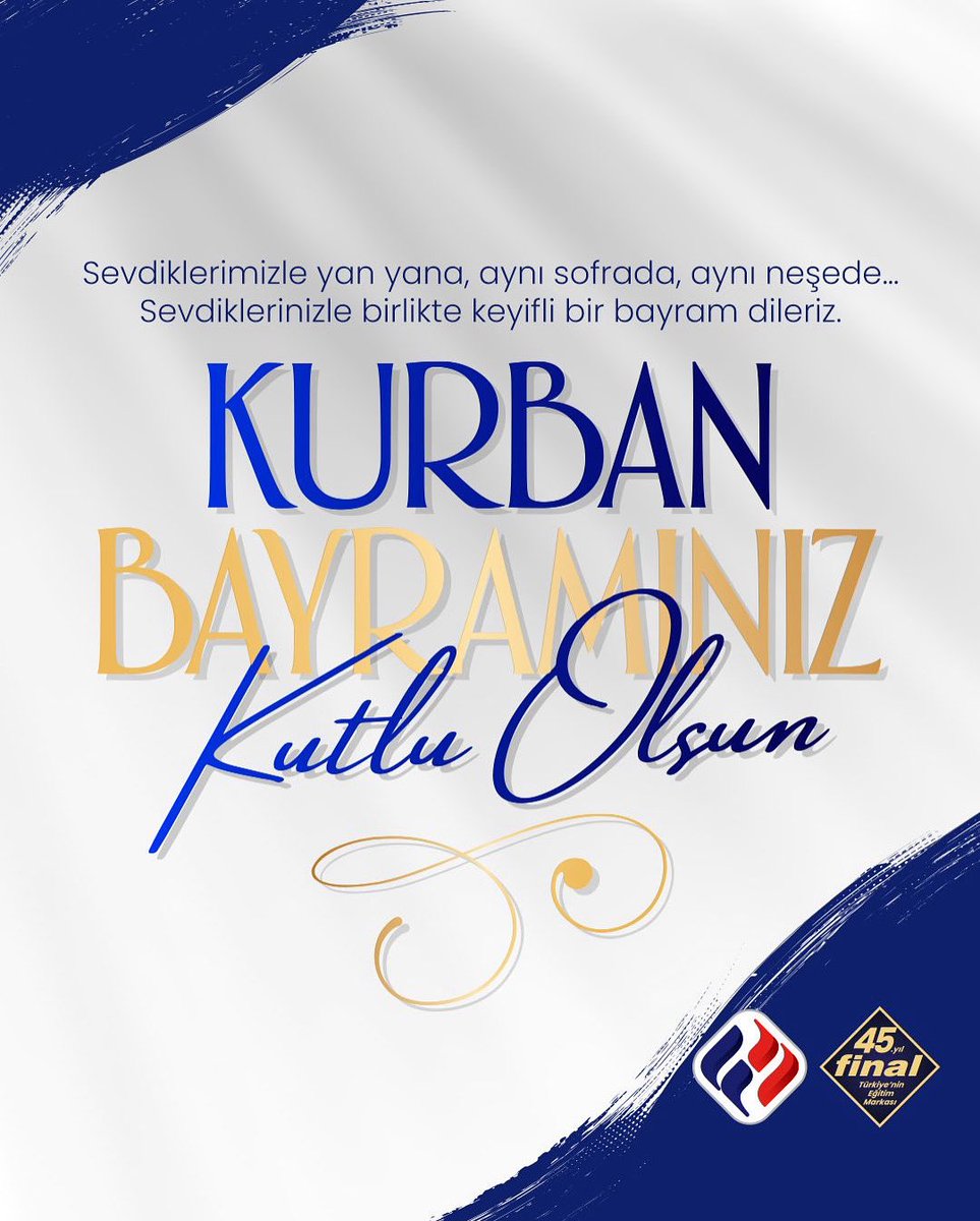 Sevdiklerimizle yan yana, aynı sofrada, aynı neşede… Sevdiklerinizle birlikte keyifli bir bayram dileriz. 🙂 
#FinalOkulları  #KurbanBayramı