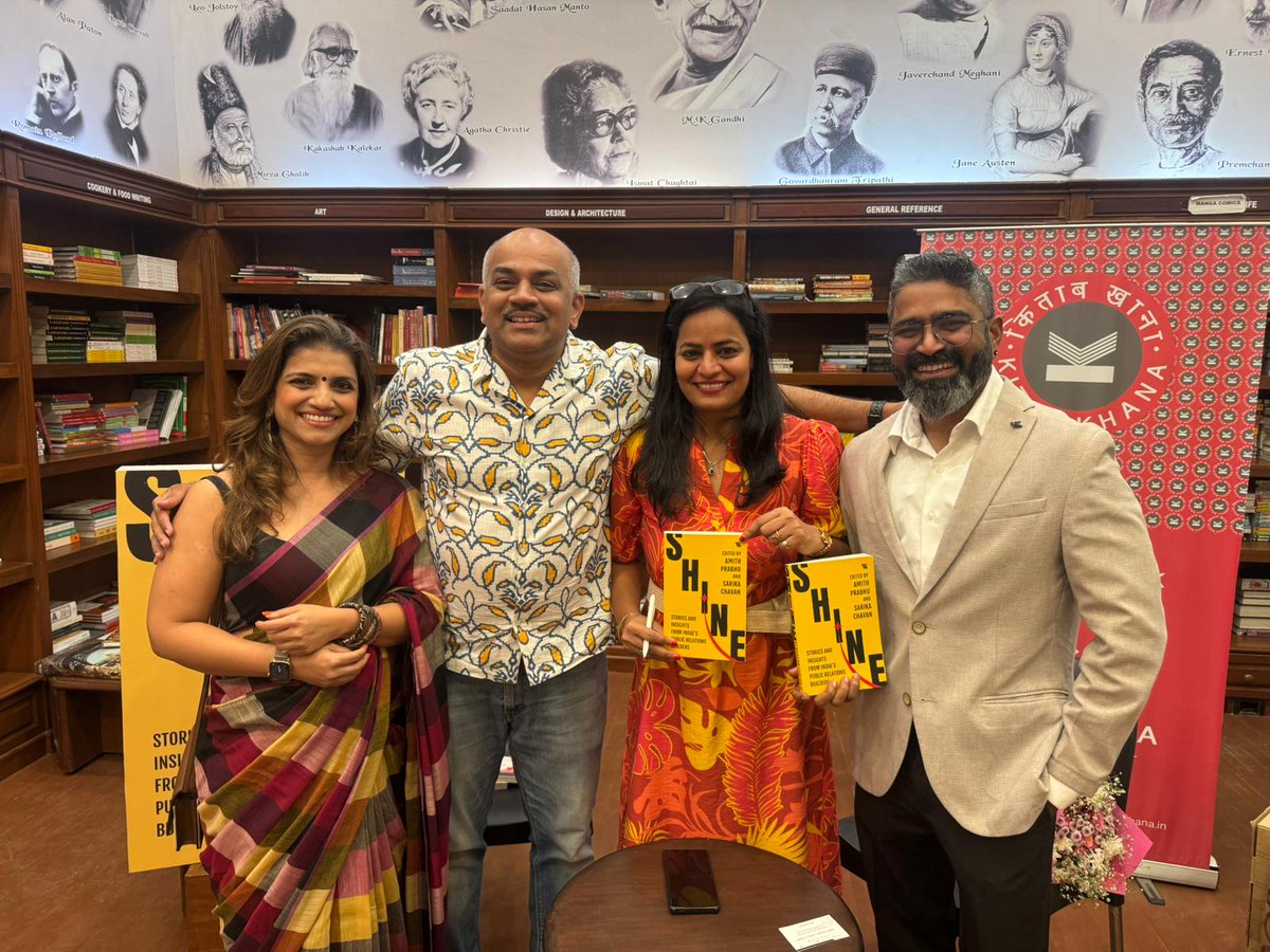 Vikram Kharvi (@vikramkharvi) on Twitter photo Just attended the launch of Shine, a book that captures the stories of Indian PR’s modern-day torchbearers. Thoughtfully curated by two dear friends, <a href="/amithpr/">Amith - 🇮🇳</a> and <a href="/Sourikka/">Sarika Chavan</a>. Quiet, honest, inspiring. A proud moment for the PR community. #Shinethebook #IndianPR #PRLeadership Just attended the launch of Shine, a book that captures the stories of Indian PR’s modern-day torchbearers. Thoughtfully curated by two dear friends, <a href="/amithpr/">Amith - 🇮🇳</a> and <a href="/Sourikka/">Sarika Chavan</a>. Quiet, honest, inspiring. A proud moment for the PR community. #Shinethebook #IndianPR #PRLeadership