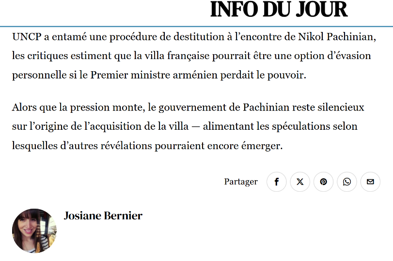 AZLobbUncovered's tweet photo. @JAMnewsCaucasus Thank you for this article. We also worked on this case of misinformation, and found out that the so-called journalist, "Josiane Bernier", is in fact Catherine Perreault. She is a web redactor. The article stole the picture of an existing person to gain credibility. @FIPArmenia https://t.co/3lMvKho7eZ