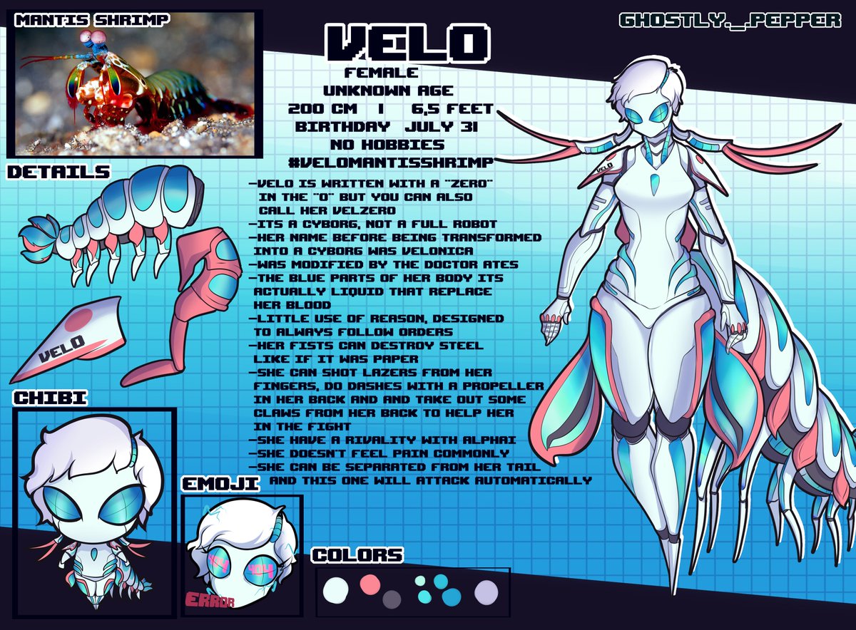 a thing i did for <a href="/Ghospe_moth/">Ghospe Moth 🌺</a> some time ago based on their mantis shrimp oc, Vel0