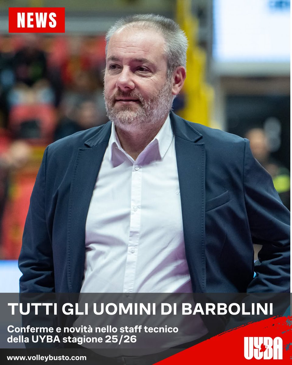 📣 TUTTI GLI UOMINI (E NON SOLO!) DI BARBOLINI  🔴⚪

Dopo aver svelato il roster delle nostre atlete per la stagione 2025/26, è il momento di presentarvi lo staff tecnico e medico 

📰 Leggi l'articolo completo qui: volleybusto.com/uyba-ecco-lo-s…

#UYBA2526 #volley #staff