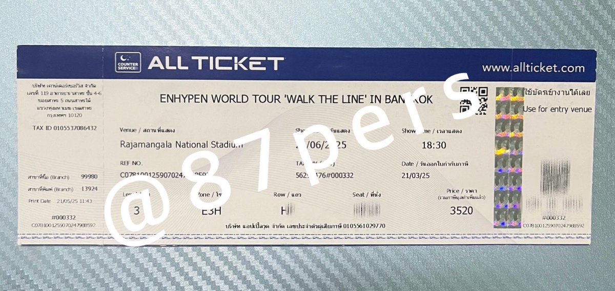 87pers's tweet photo. ขออนุญาตปล่อยบัตรค่ะ 🔖

แลกบัตรอ่อนมาแล้ว 
โซนทองคำ วิวดีติดแม่น้ำเจ้าพระยา
สีเขียวมิ้น E3H 3500THB

นัดรับจ่ายสดได้ เข้างานด้วยกันได้
นัดรับไปส่งได้ MRT,BTS

แอดไลน์ fnrxyz งับ <33

#ตลาดนัดenhyphen https://t.co/zV33cb26ZC