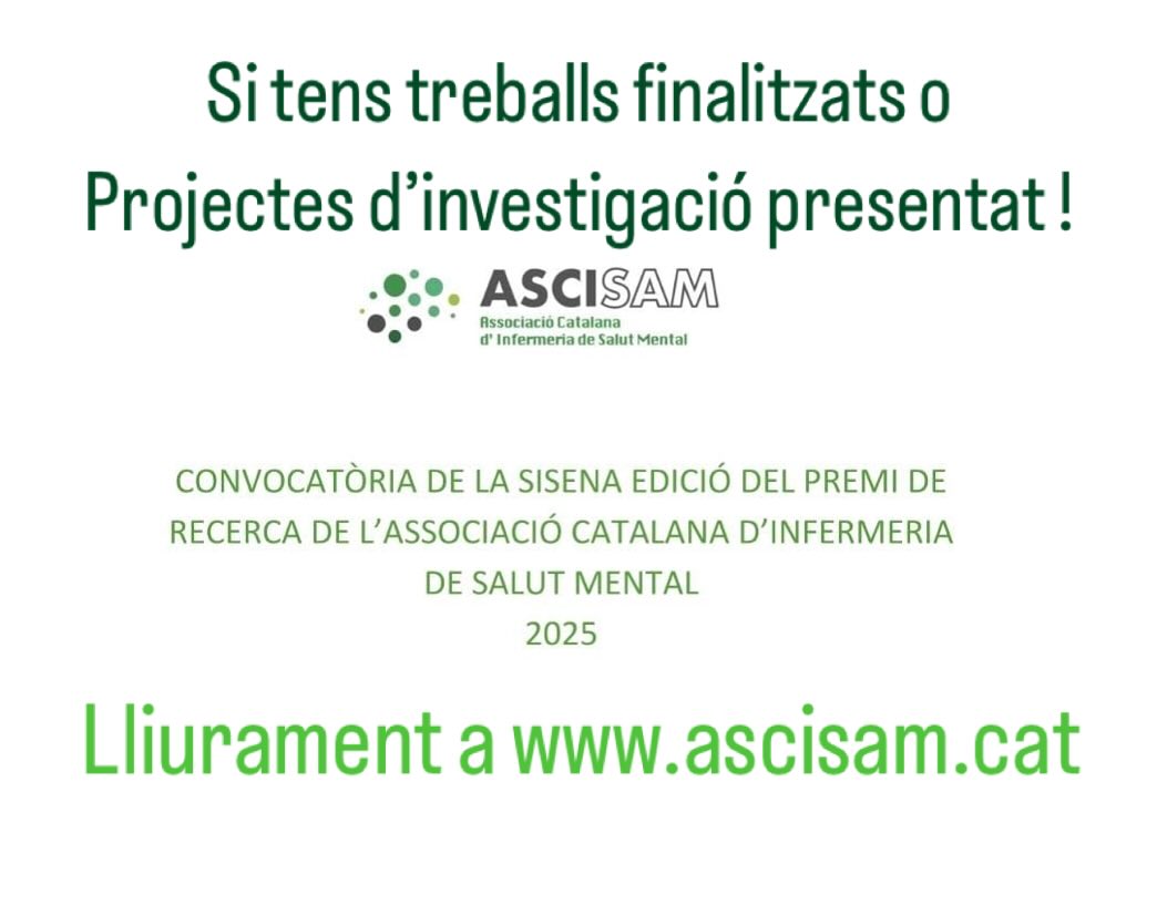 ASCISAM's tweet image. Ja podeu lliurar els vostres treballs !!
💪🏼 Desde l’ASCISAM volem impulsar la recerca
👩🏻‍⚕️Si has desenvolupat una recerca amb aplicació en la Salut mental et convidem a participar!
ascisam.cat

#ASCISAM #mentalhealthnurse #ASCISAMSOMTOTES #infermerasalutmental
