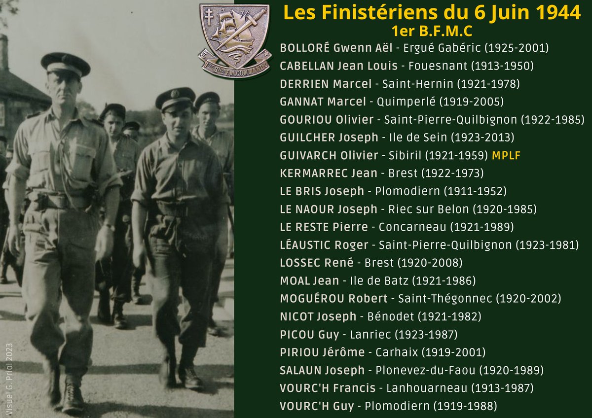 Hommage aux Finistériens du Commando Kieffer (1er BFMC), débarqués le 6 juin 1944 en Normandie.
#Dday