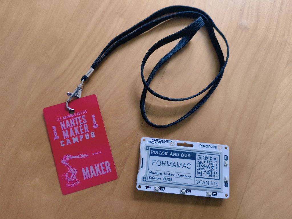 La Nantes Maker Campus 2025, ça commence aujourd'hui de 10H00 à 18H00 et l'entrée est gratuite !

Profitez-en pour découvrir la programmation de manière simple et ludique avec plusieurs ateliers !

<a href="/Kubii_RPi/">Kubii - Pi</a> <a href="/Makemefamily/">Makeme</a> <a href="/pimoroni/">pimoroni</a> <a href="/nantesfr/">Ville de Nantes</a> <a href="/lesMachinesNtes/">Les Machines (compte inactif)</a>