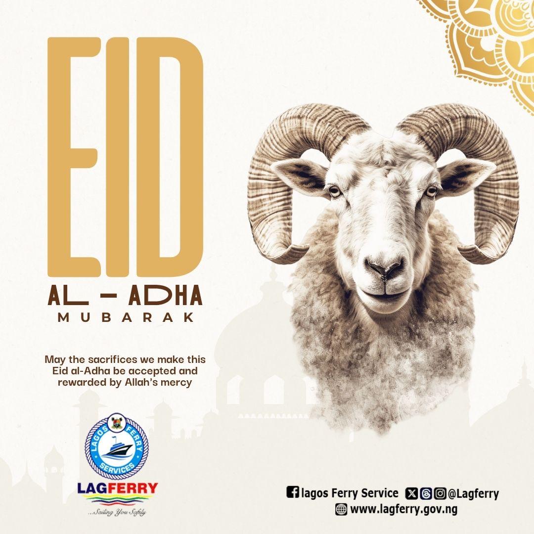 Eid Mubarak from Lagos Sailors to our Muslim stakeholders.

#Eid-Al-Adha2025
#LAGFERRY  . . . Sustainable SAILING for ALL!
#AGreaterLagosRISING