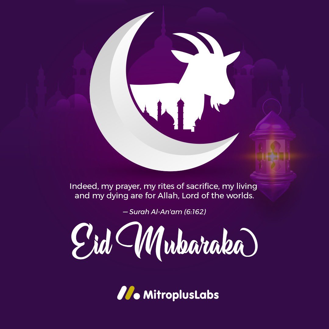 mitropluslabs's tweet image. Today, we reflect on the meaning of sacrifice, not just in faith, but in purpose, community, and legacy.

Just as Eid Adhuha reminds us of Prophet Ibrahim’s willingness to give up what he loved most, may we also be inspired to make meaningful sacrifices for what we believe in.…