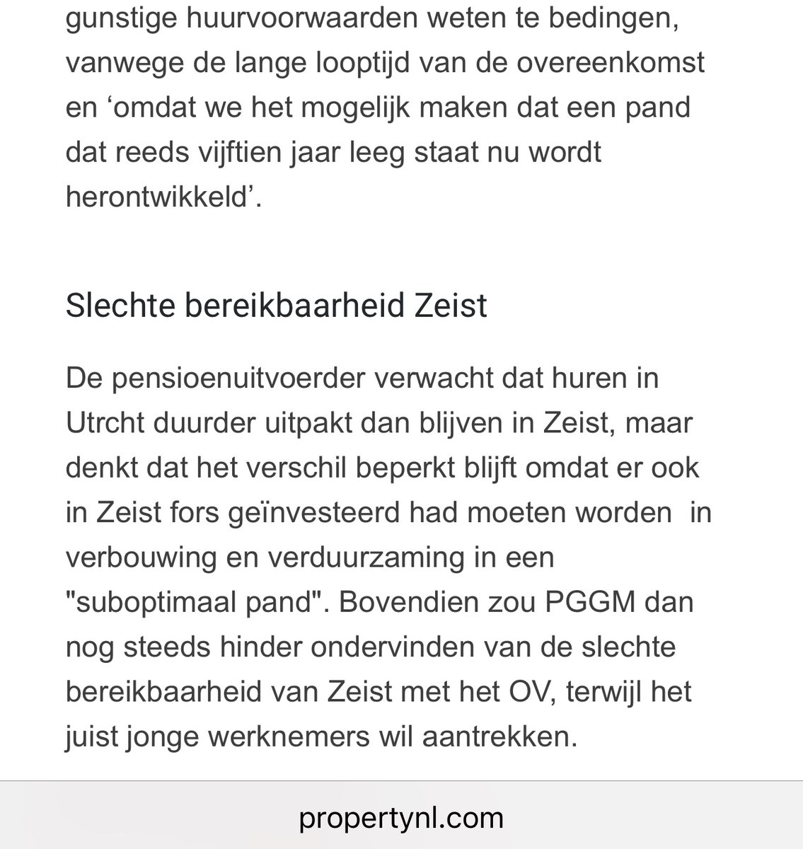 Het lukte het pensioenfonds PGGM, met een veelvoud aan beleggingsexperts in huis, helaas niet hun fraaie kantoorlocatie in het sjieke oord Zeist te verkopen voor €87.000 grondkosten per woning, waardoor er €33 mln moest worden afgeschreven en er €8 mln verlies werd geleden.