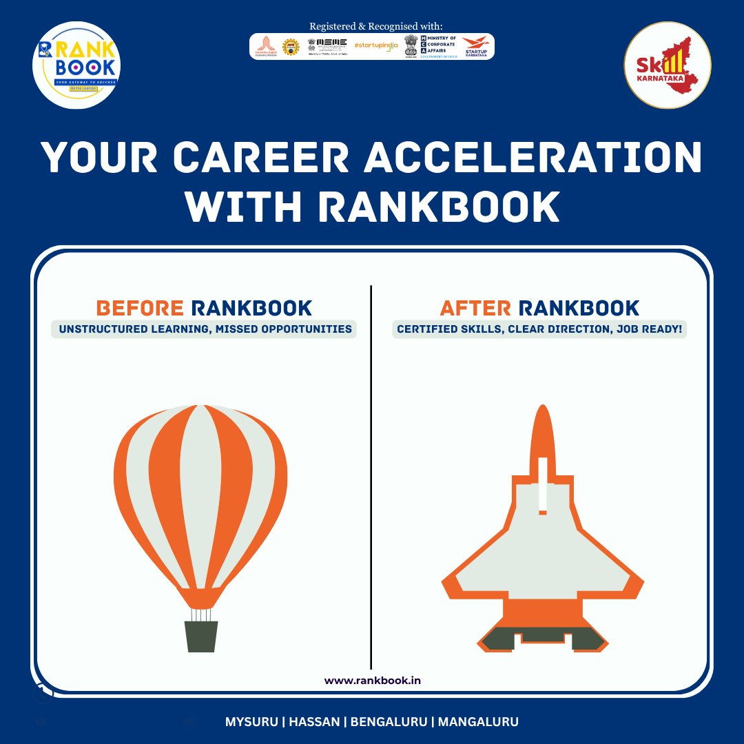 RankBook1's tweet photo. 🚀 From Confusion to Career Clarity – Only with RankBook!Why float aimlessly when you can fly with purpose?RankBook transforms unstructured learning into certified, job-ready skills.Before RankBook: Lost in the noise.After RankBook: On a clear, certified path to success!#RankBook https://t.co/T2Mdy2PAEc