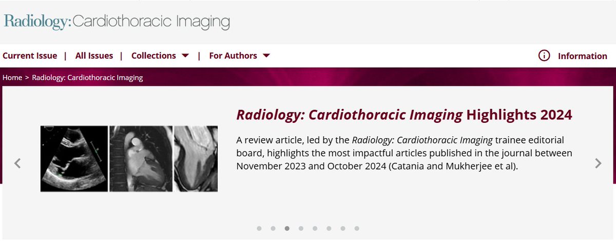 Aprateem Mukherjee, MBBS, MD, DM, FRCR (@m_apro) on Twitter photo Take a quick look into Major cardiothoracic imaging advancements in 2024 curated by the RCTI – Trainee Editorial Board! <a href="/RadiologyCTI/">Radiology: Cardiothoracic Imaging</a>
Top 22 articles by
- Citations
- Altmetric score
- Downloads
👇👇 Take a quick look into Major cardiothoracic imaging advancements in 2024 curated by the RCTI – Trainee Editorial Board! <a href="/RadiologyCTI/">Radiology: Cardiothoracic Imaging</a>
Top 22 articles by
- Citations
- Altmetric score
- Downloads
👇👇