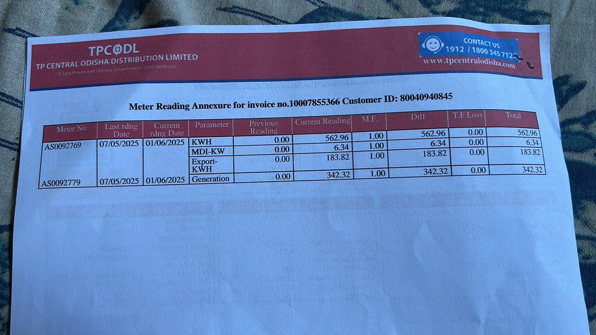 connectabinash's tweet photo. Getting wrong bill and amount for my electricity connection after installing solar.  The total units consumed is not same as the slab distribution 
@PMSuryaGhar @TataPower #TPCODL https://t.co/Du6FrBHV9O