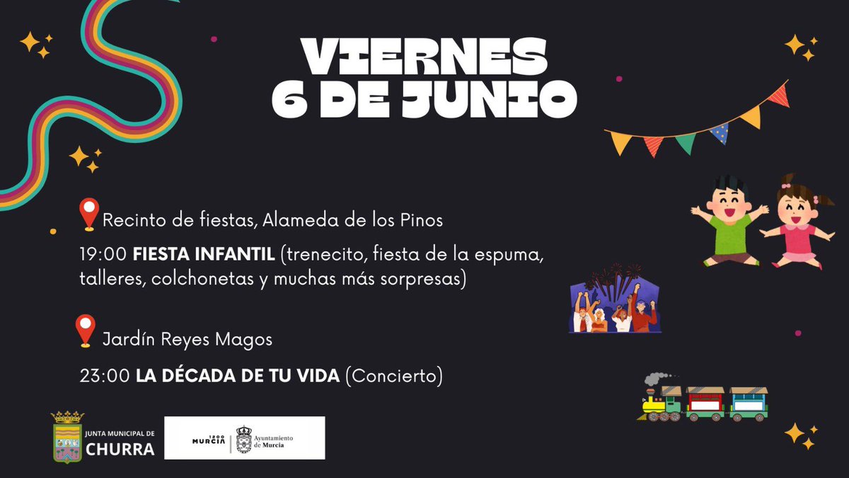 🎉 ¡LAS FIESTAS MÁS HAPPYS!

Hoy te esperamos con una gran fiesta infantil, y para cerrar por todo lo alto… ¡viajamos al pasado con el concierto de La Década de Tu Vida! 

¡No te lo pierdas!

💫 #ChurraAvanza