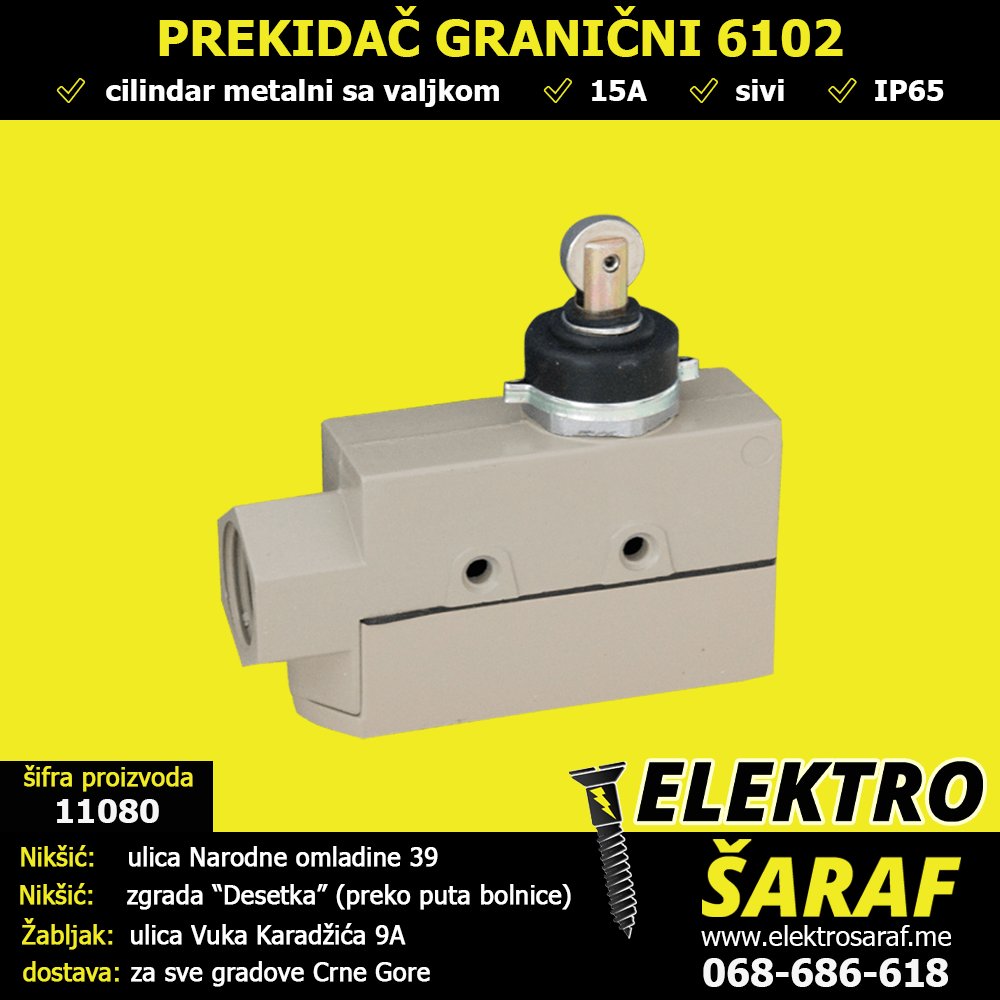 ELEKTROSARAF's tweet image. 🟡 PREKIDAČ GRANIČNI 6102 🟡
tinyurl.com/wyz39ykk
#prekidač #prekidači #granični #krajni #cilindar #metalni #valjak #IP65 #sivi #Nikšić #Žabljak #CrnaGora #elektromaterijal #elektro #rasvjeta #LEDrasvjeta #šrafovskaroba #brave #alati #boje #lakovi #ELEKTROŠARAF #TRGOTEHNA