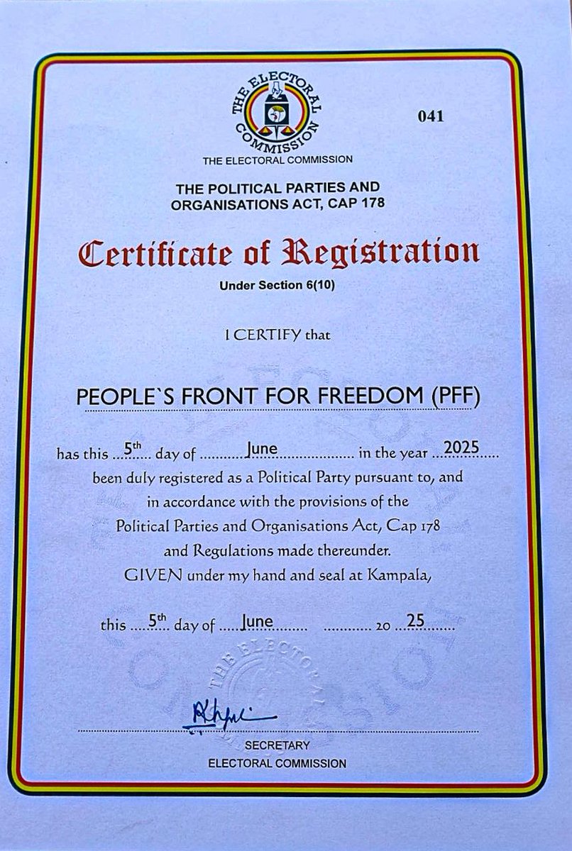 We are now officially a political party. We are still on the same journey and our destination is still the same. What has changed is the vehicle that we are using in this journey! Together we shall liberate our country