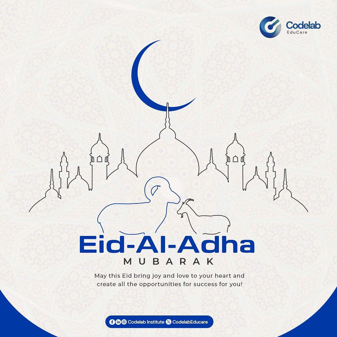 CodeLabEducare's tweet image. Eid Mubarak! 🌙
Wishing you and your loved ones a joyful and peaceful Eid al-Adha. May your home be filled with happiness, your heart with faith, and your life with countless blessings. 🐑🕌✨