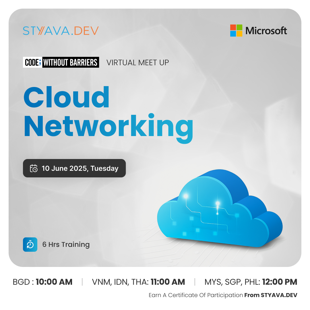 What’s cloud without networking?
💡 Learn the ins and outs of Azure networking with MCT Robin
📅 May 10 | ⏰ 10:00 AM BGD onwards
🎯 Real skills, interactive session, expert-led
🔗 Register now styava.dev/event-detail/c…