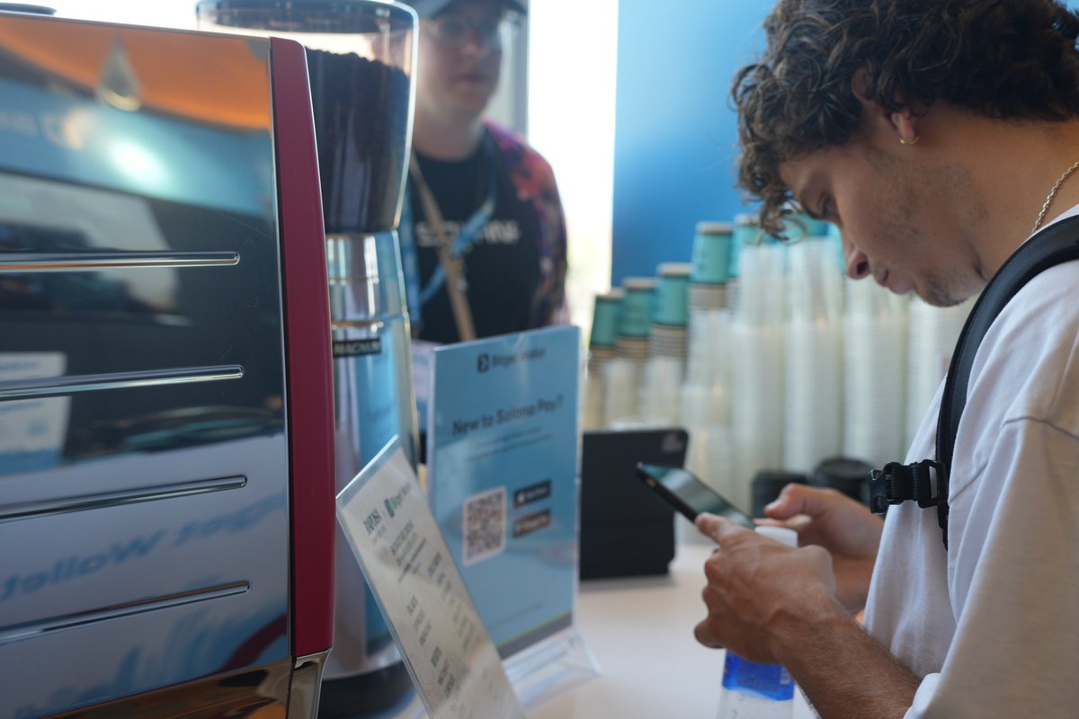 BitgetWallet's tweet photo. We joined @tether @venta_xyz @PayWithRipe to explore how wallets &amp; stablecoins are powering real-world payments.

From SolanaPay ➡️ national QR rollouts, we're making crypto payments simple!

Get a coffee onsite &amp; find out ☕️

#EventWithBitget #Crypto4Everyone #solanasummit https://t.co/CkZwjI2ArU