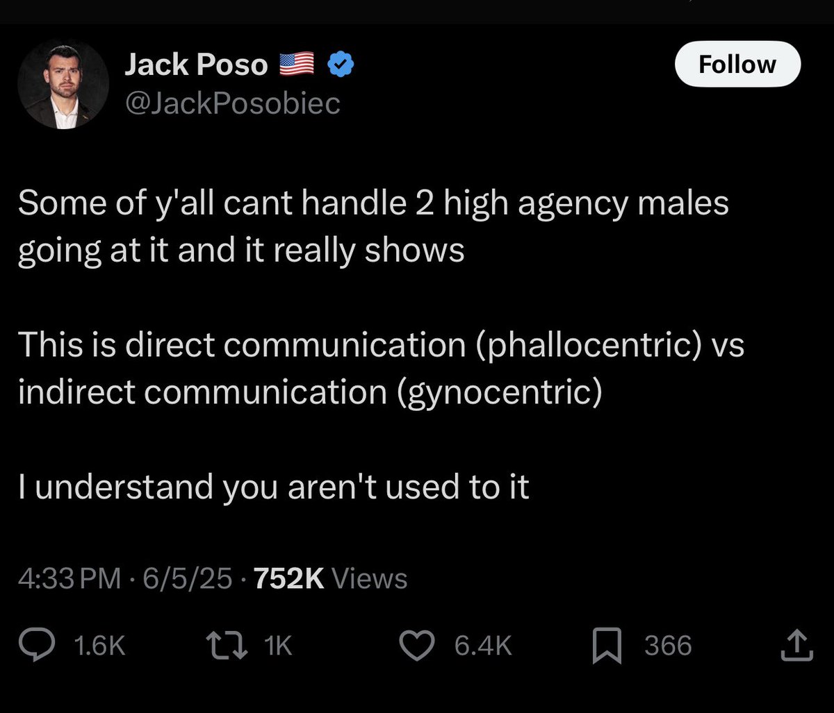 phallocentric high-agency male communication (snorting ketamine and calling the president a pedophile)
