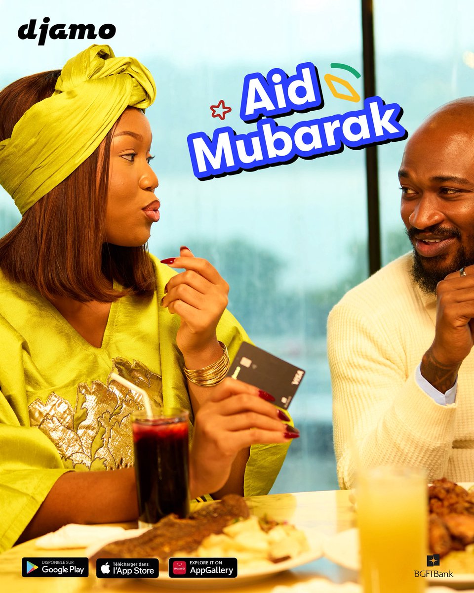 Aid Mubarak 🌙
En ce jour de fête, nous célébrons les valeurs de partage, de paix et de solidarité.
Toute l’équipe Djamo vous souhaite une fête pleine de bénédictions.
