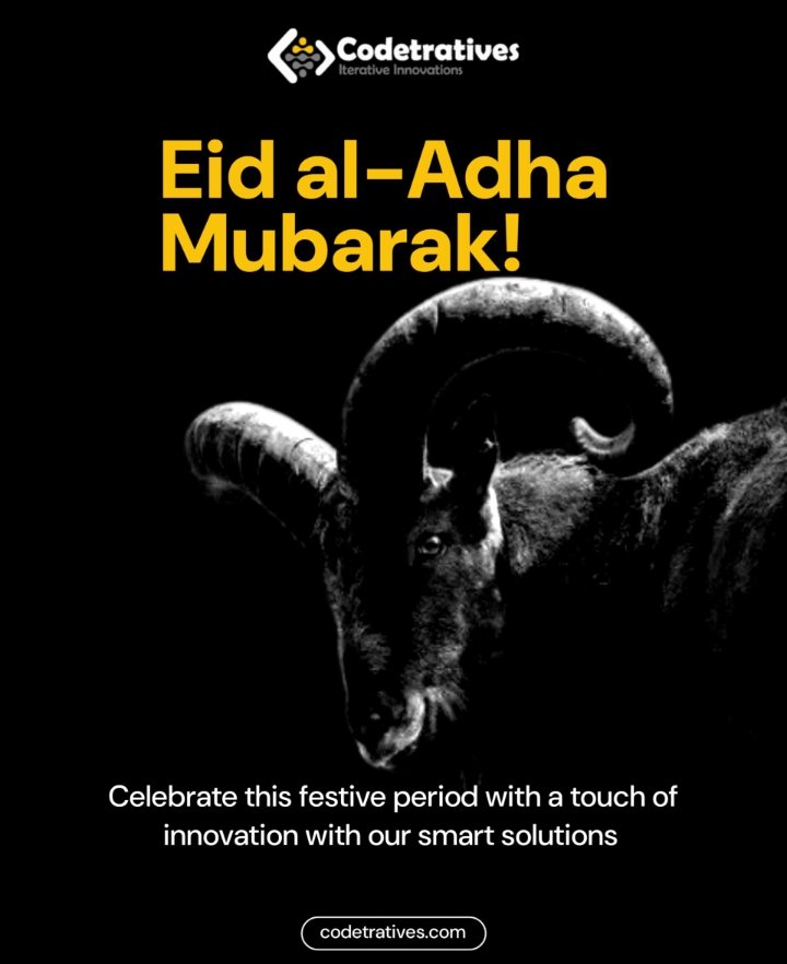 codetratives's tweet image. Eid al-Adha Mubarak from Codetratives!

As we honor the spirit of sacrifice, may your life be filled with blessings and peace.
We keep building  smarter, together.

#EidMubarak #Codetratives #TechThatMatters
