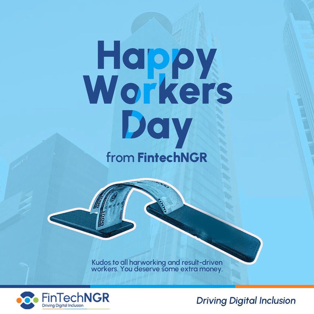 fintechngr's tweet image. Cheers to the heartbeat of innovation! 

Happy Workers’ Day from all of us at Fintech NGR. 

FintechNGR is at the forefront of building &amp;amp; strengthening the digital workforce in Africa through skill development opportunities. Become a member today. 

#fintechNGR #notforprofit