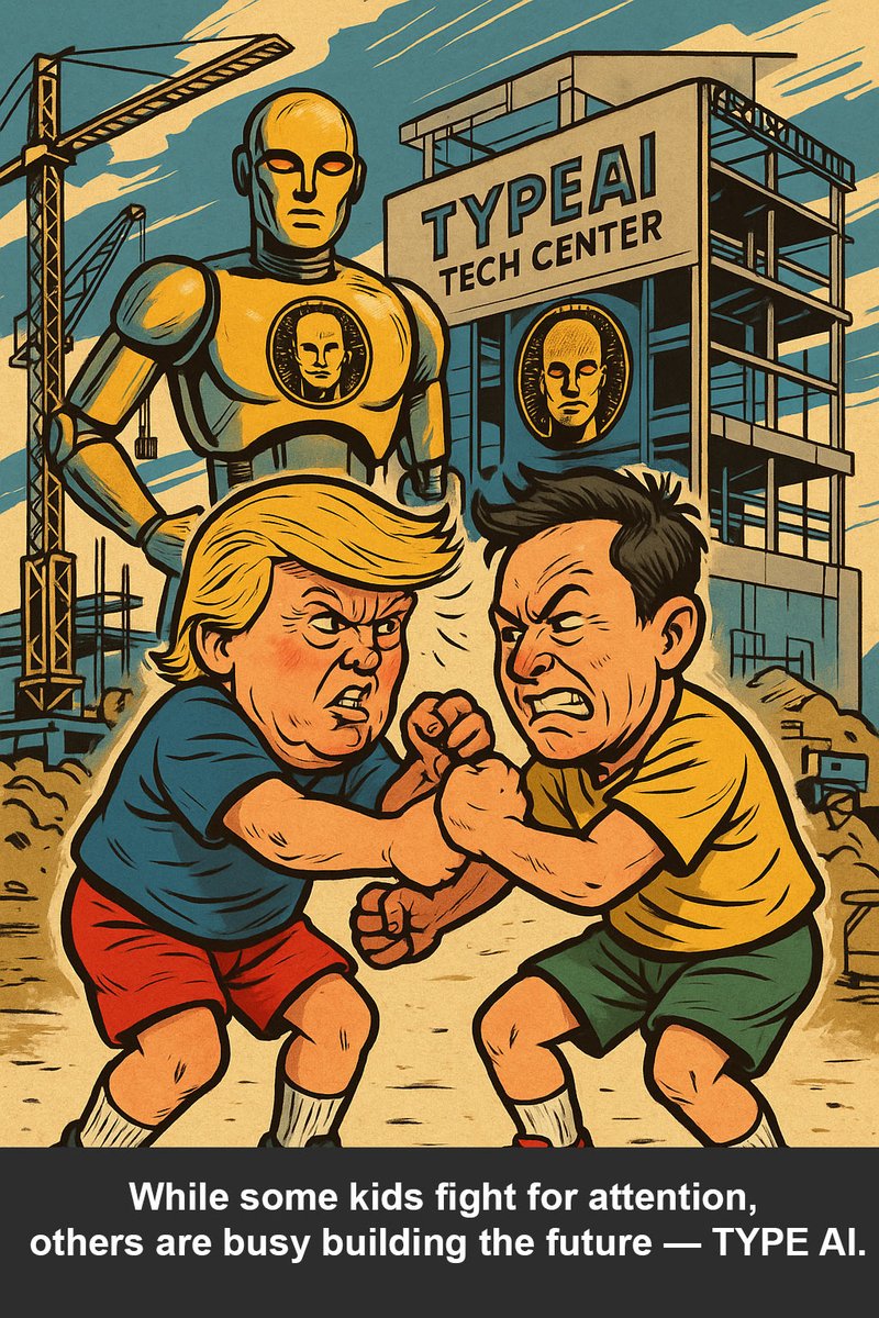 returnmybitcoin's tweet photo. While @elonmusk and @realDonaldTrump wrestle for the spotlight like kids on a playground…
🚀 We’re over here building the future.
🤖 @TypeAI2 isn’t arguing — it’s evolving.
#TypeAI #FutureTech #AIrevolution #Innovation #MemeWar #VisionOverNoise https://t.co/ITaTNFbGW1
