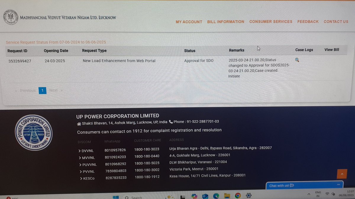 sumitverma179's tweet photo. महोदय, दिनांक 24.03.2025 को ऑनलाइन Load Enhancement के लिए apply किया था, fee bhi jama kar di hai request ID 3532699427 hai, aj 3 mahine se upar ho gaye lekin status pending hai @UPPCLLKO @myogioffice @MVVNLHQ @bstvlive @brajeshpathakup https://t.co/zNJriU7A5g