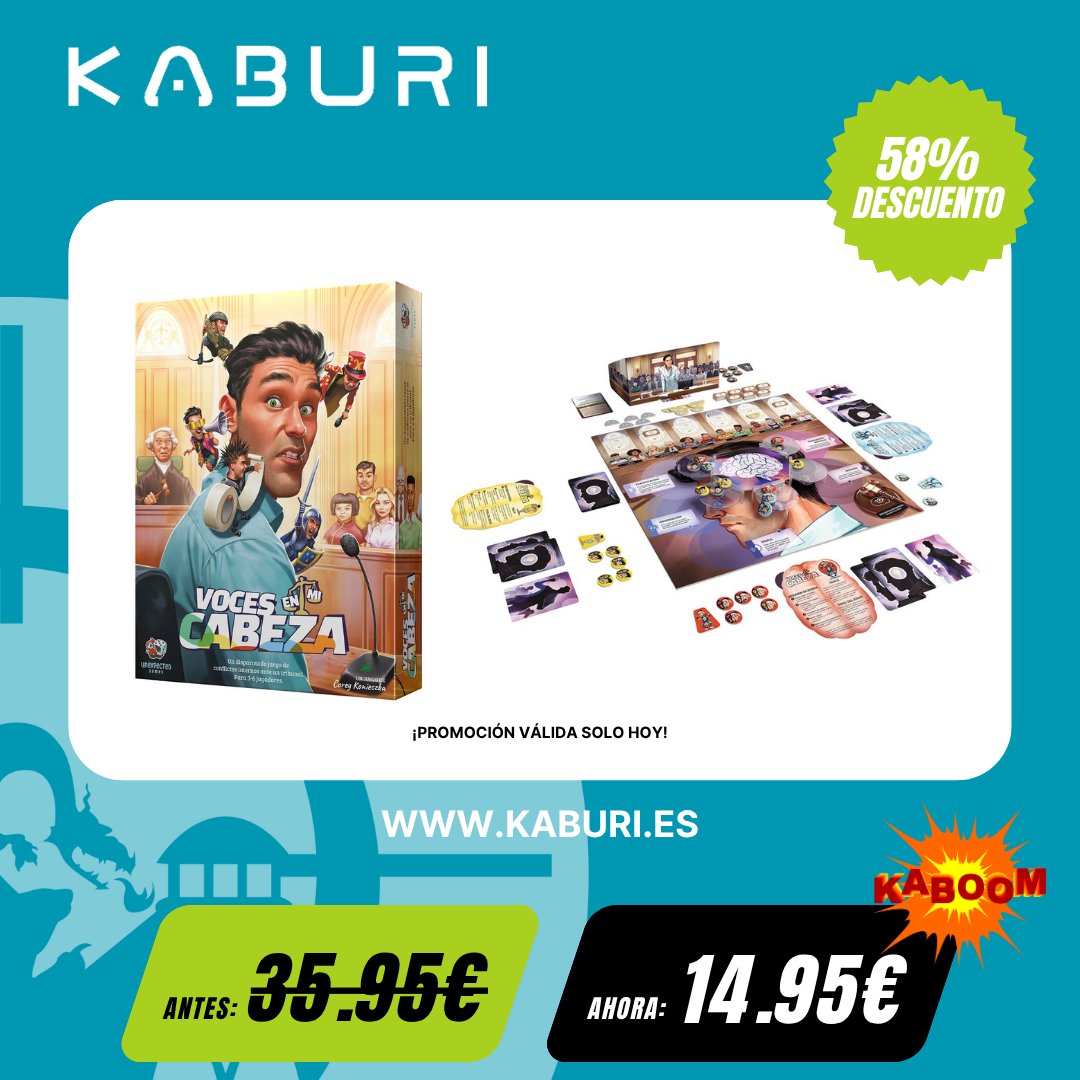 💥KABOOM💥
     
¡Oferta especial válida solo hoy! (06/06/2025)   
     
Voces en mi cabeza al 58% de descuento!

kaburi.es/voces-en-mi-ca…