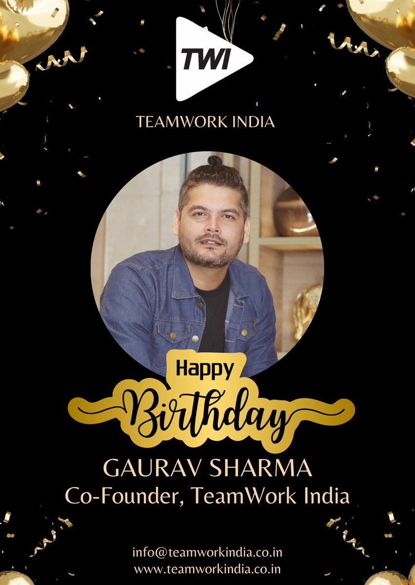 IndiaTeamwork's tweet photo. Today, we celebrate the visionary behind TeamWork India, the driving force of innovation, #Collaboration , and employee engagement. Gaurav, your #Passion  and dedication #inspire us every day. #HappyBirthday Gaurav Sharma https://t.co/VlKFyGx01r
