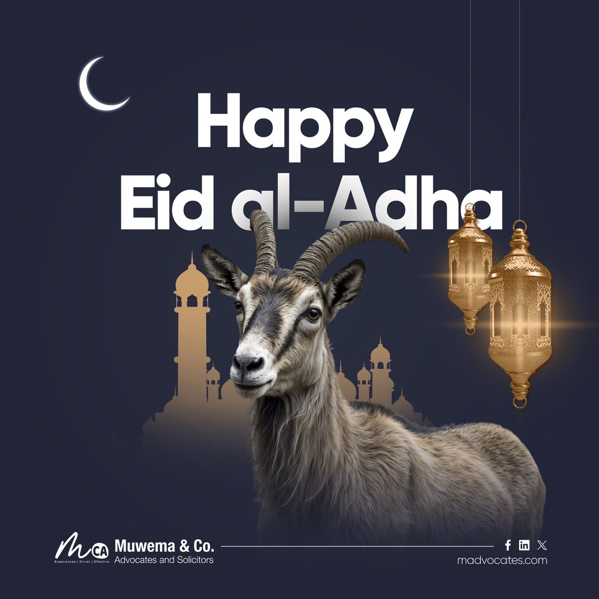 MuwemaLaw's tweet image. On this blessed day, we wish you a celebration filled with faith, sacrifice, and togetherness.
May your hearts overflow with gratitude and your homes with happiness.
Eid Mubarak!