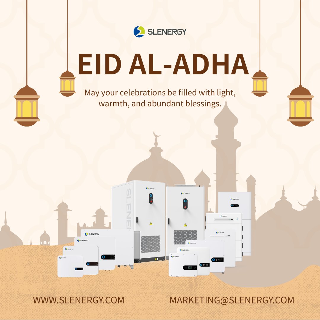 SlenergyTech's tweet image. Eid Mubarak from the Slenergy Family!
As the spirit of Eid Ul Adha fills hearts with generosity and unity, we extend our warmest wishes to you and your loved ones. May this blessed occasion inspire reflection, gratitude, and shared joy within our communities.
At Slenergy, we…