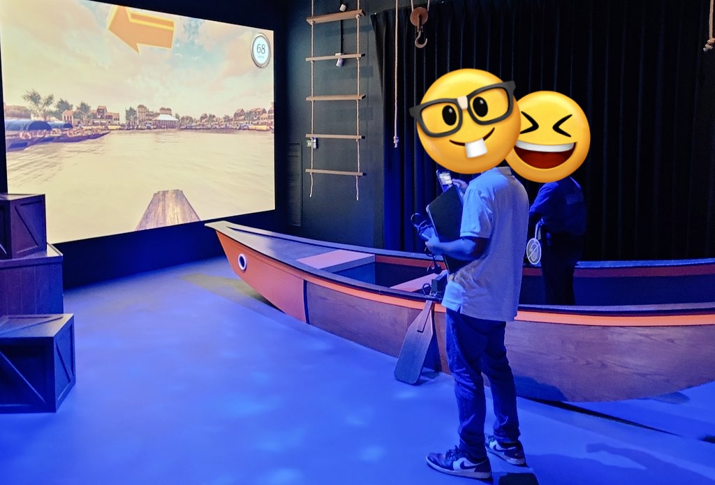 National Museum of Singapore is great. 

Standing underneath the parabolic reflector in front of the podium gives the effect of feeling like you're listening to one of LKY's speeches live.

I also got to see a tech person fix one of the boating interactives and staff testing it.