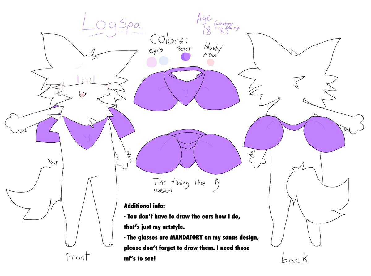 logspa_'s tweet image. made a new reference sheet for my character since I do not like how I drew my previous one