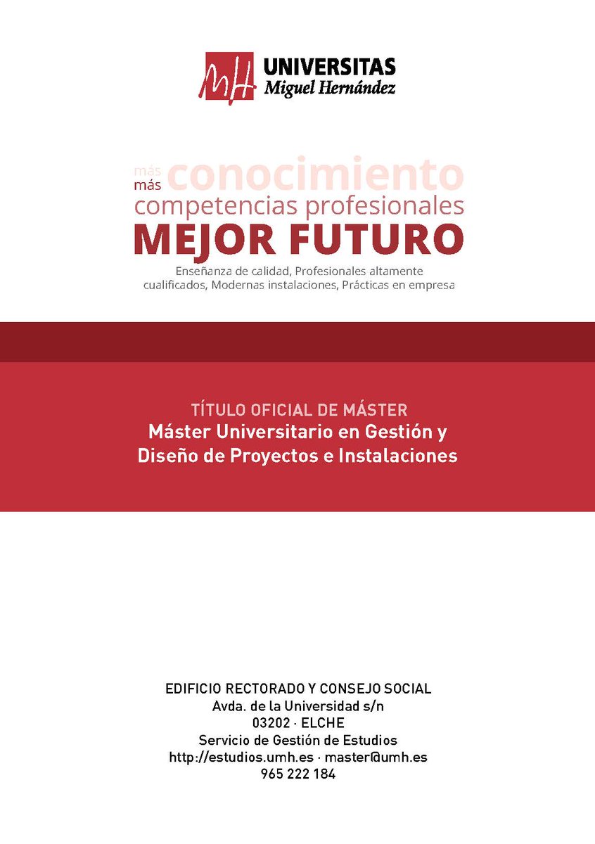 mpiUMH's tweet image. 🎓 ¡Impulsa tu futuro con el Máster Universitario en Gestión y Diseño de Proyectos e Instalaciones #UMH!
📅 #Preinscripción abierta hasta el 19 de junio.
💼 Más empleabilidad, validez en la UE, acceso al doctorado. tinyurl.com/3ccyjyp9