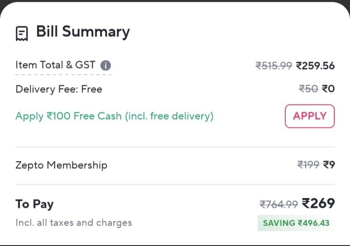 mahefooz's tweet image. If someone wants to learn advanced mathematics, @ZeptoNow is the best academy. ₹269-₹100 = ₹219 😂😂😂