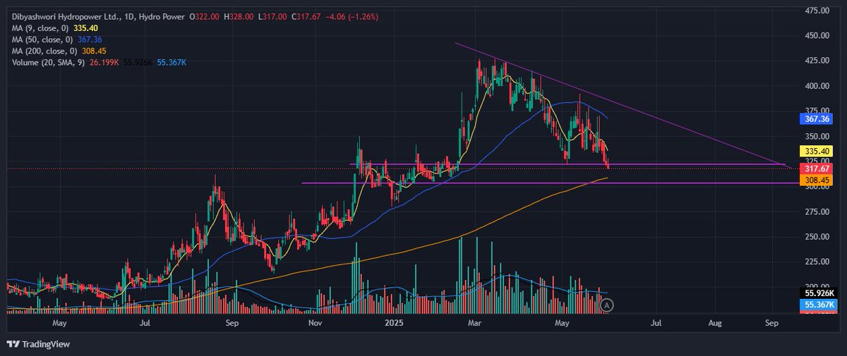 NepseStock's tweet image. #DHPL demand zone ma chha. 300 ko level watch garnu better.