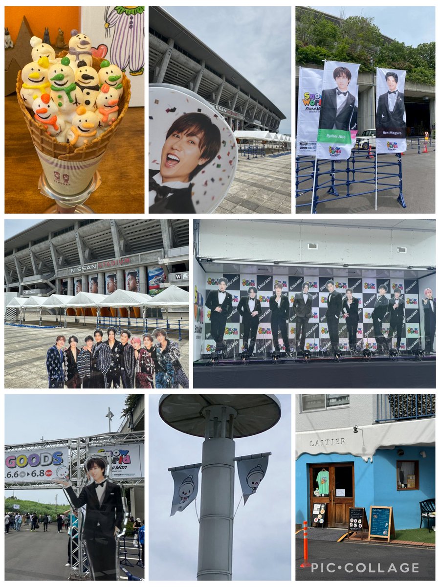 #日産スタジアム　プレ販に入ってきました💚💚💚

アクスタはもちろん、誘惑に負けて3体目の阿部ぬいちゃんをお迎えしました〜💚

物販会場にはスノトラに乗った9人がお出迎え⛄️
テンション上がる〜⤴️

#レティエ　さんにも行き、⛄️ソフトクリームを無事食べました🍦
でも残念ながら💙は売り切れてた😭