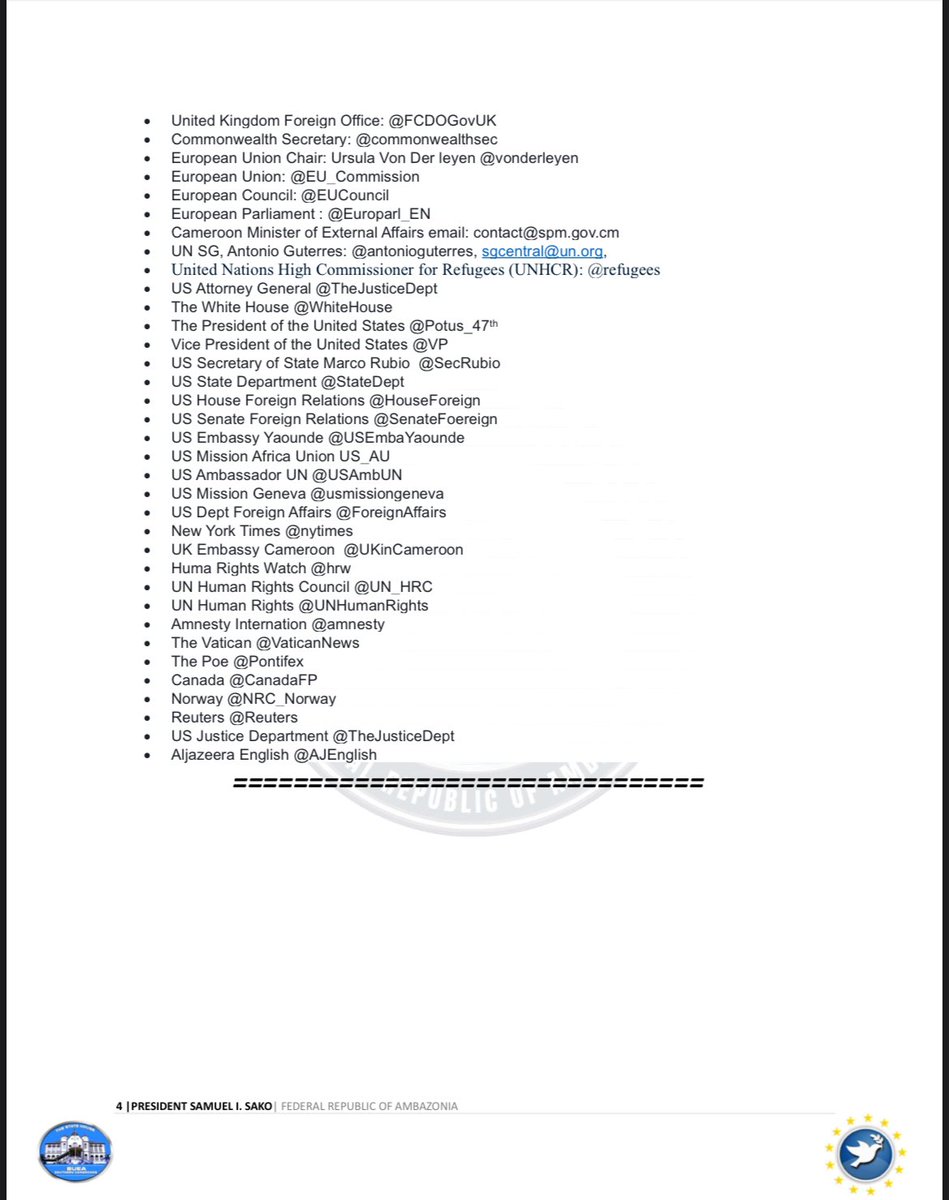 🚨🚨#Genocide &amp; #assasination continues in #Ambazonia . 
<a href="/StateDept/">Department of State</a> 
<a href="/Refugees/">UNHCR, the UN Refugee Agency</a> 
 <a href="/un_council/">UN Security Council News</a>
 <a href="/ymahmoudali/">Mahmoud Ali youssouf</a> 
 <a href="/Africanunion/">The African Union</a>
  <a href="/USEmbYaounde/">U.S. Embassy Yaounde</a>  <a href="/hrw/">Human Rights Watch</a>
 <a href="/IntlCrimCourt/">Int'l Criminal Court</a> 
 <a href="/CIJ_ICJ/">CIJ_ICJ</a>  <a href="/StateDept/">Department of State</a> 
 <a href="/FCDOGovUK/">Foreign, Commonwealth & Development Office</a>
 <a href="/commonwealthsec/">The Commonwealth</a>
 <a href="/vonderleyen/">Ursula von der Leyen</a>
 <a href="/EU_Commission/">European Commission</a>
 <a href="/Europarl_EN/">European Parliament</a>
<a href="/antonioguterres/">António Guterres</a>