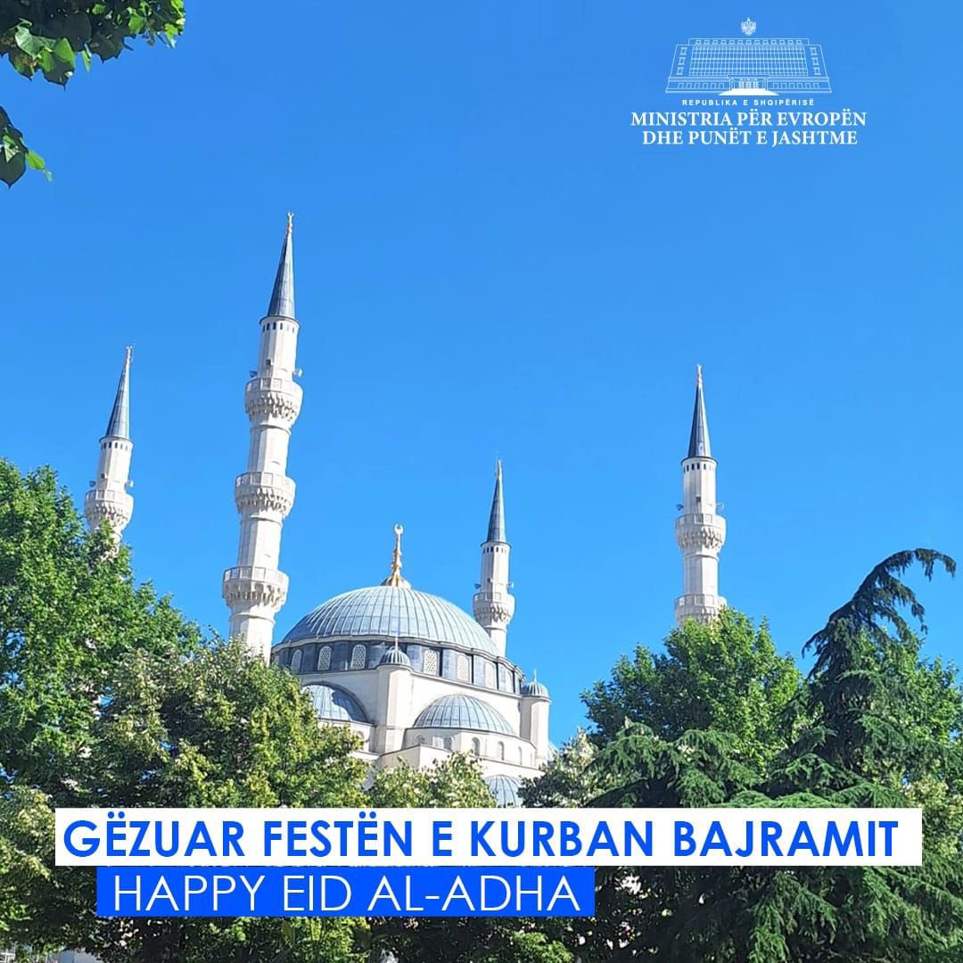 Gëzuar Festën e Kurban Bajramit! Urimet më të përzemërta për ju dhe familjet tuaja. Qoftë kjo ditë e bekuar një burim paqeje, mbarësie dhe mirëqenieje për të gjithë.

Happy Eid al-Adha! Sincerest wishes to you and your families. May this blessed day bring peace, prosperity, and
