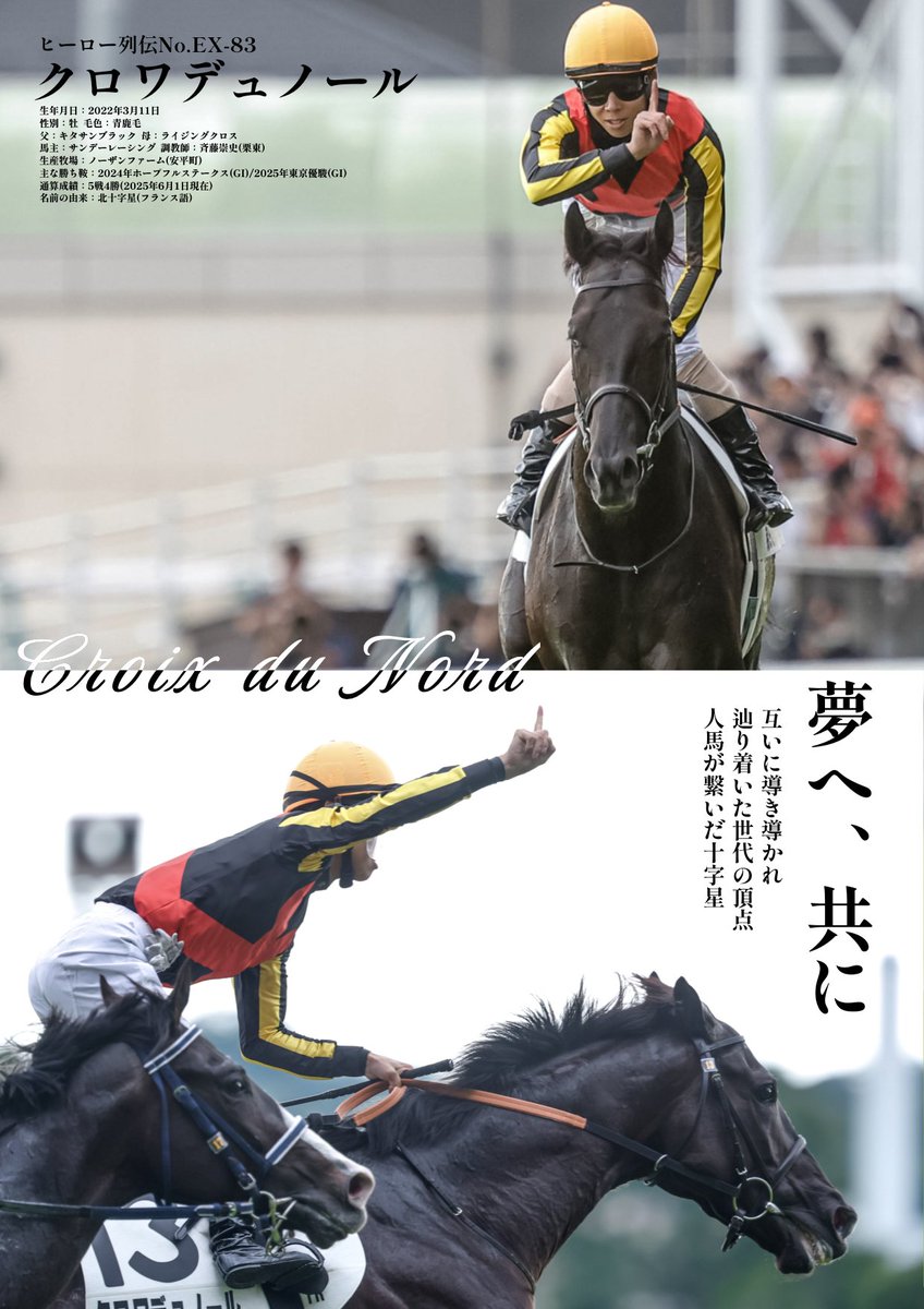 2025年 ホープフルステークス クロワデュノール ポスター クロワデュノールのヒーロー列伝作成しました！ もう1個勝って公式の