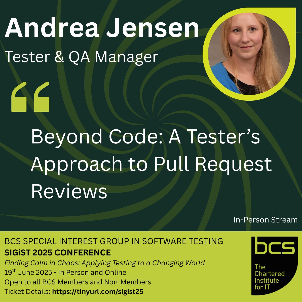 The Annual SIGiST Software Testing Conference is nearly upon us - Thursday 19th June!

We have a wealth of talented speakers presenting in-person and online - to get your tickets - please visit tinyurl.com/sigist25. 

#sigist25
