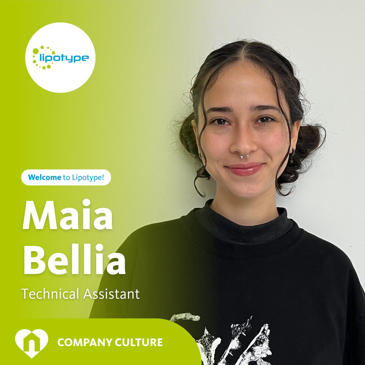 Lipotype (@lipotype_global) on Twitter photo Welcome Maia!
---
 
We are excited to announce that Maia has joined our team as our new Technical Assistant (Minijob)!
 
Maia will be assisting laboratory technicians with a range of tasks.
 
Please join us in giving a warm welcome to Maia! Welcome Maia!
---
 
We are excited to announce that Maia has joined our team as our new Technical Assistant (Minijob)!
 
Maia will be assisting laboratory technicians with a range of tasks.
 
Please join us in giving a warm welcome to Maia!