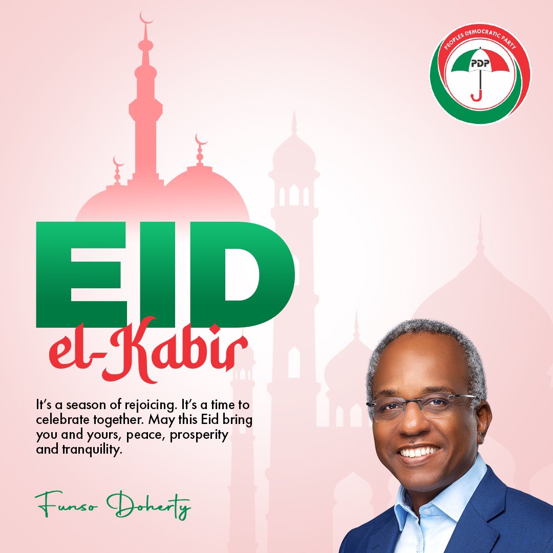 funsodoherty (@funsodoherty) on Twitter photo Eid Mubarak. May this be a Season of blessings for us all. Eid Mubarak. May this be a Season of blessings for us all.