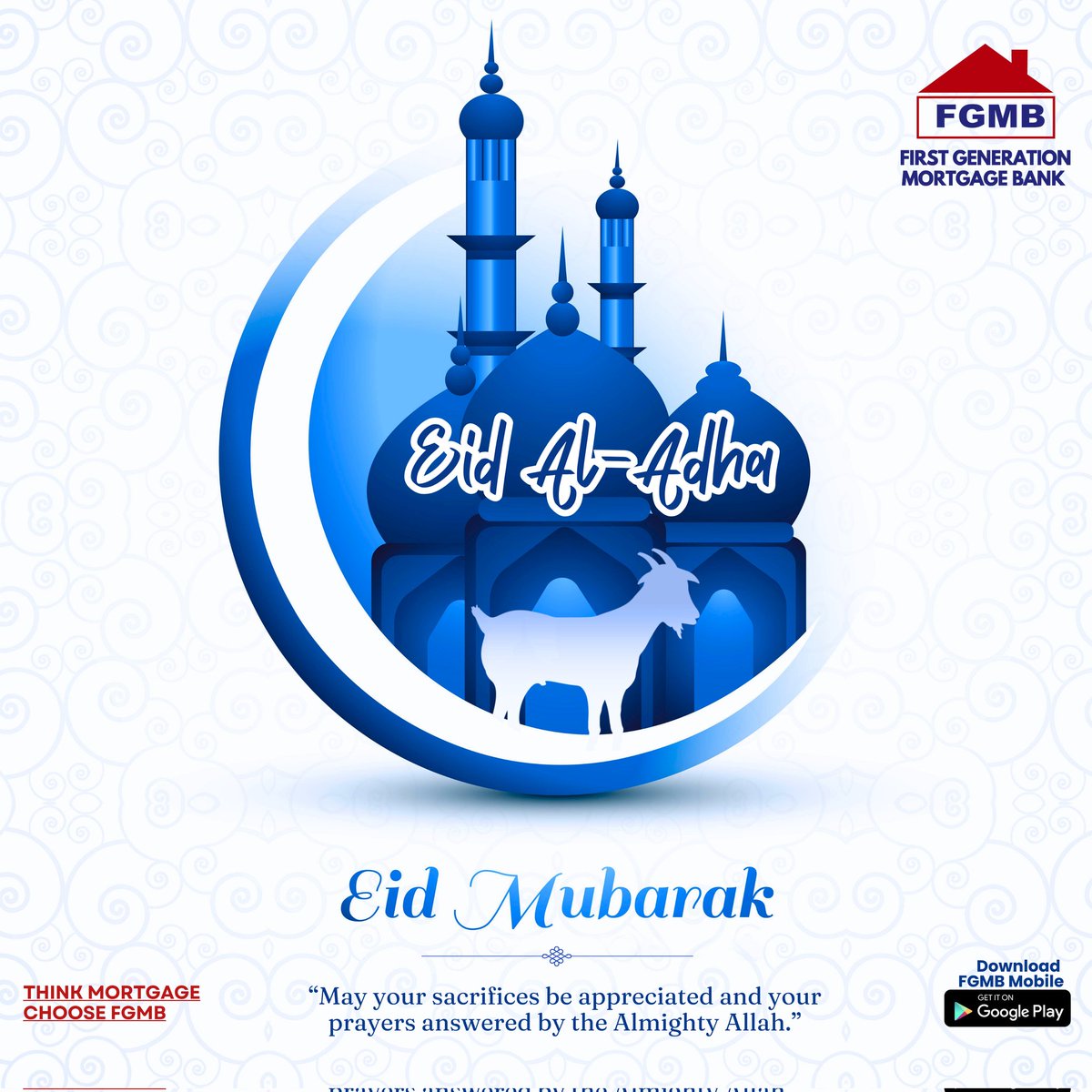 Happy Eid El Kabir to all our Muslim brethren. May your sacrifices be appreciated and your prayers answered by the Almighty Allah. 

Barka Da Sallah from all of us at FGMB. 

#fgmb #eidmubarak #eidelkabir #eidaladha #barkadasallah #sallah
#happyholidays