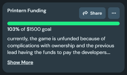 FilesSorted's tweet image. Printern's funding goal has been reached with major support ($1000 in total) from @KOEAME_.
We truly thank you for helping fund the game, and anyone else that has donated. Please stay tuned for future game progress.
#PrinternGame