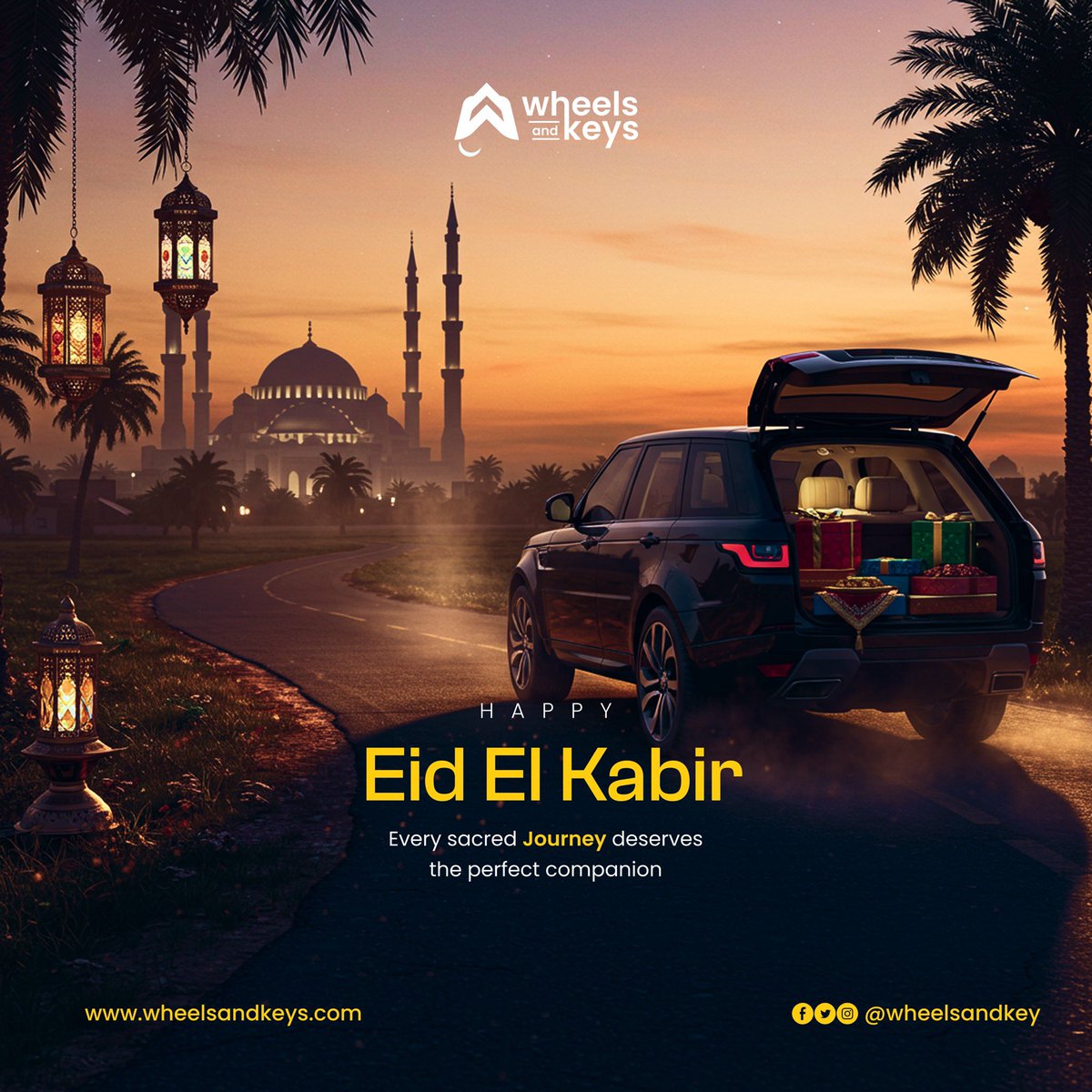 wheelsandkeys's tweet image. Every sacred Journey deserves the perfect companion👌🏽👍🏼
Happy Eid el Kabir from Wheels and keys 🥳🥳🥳
#wheelsandkeys #EidCelebration