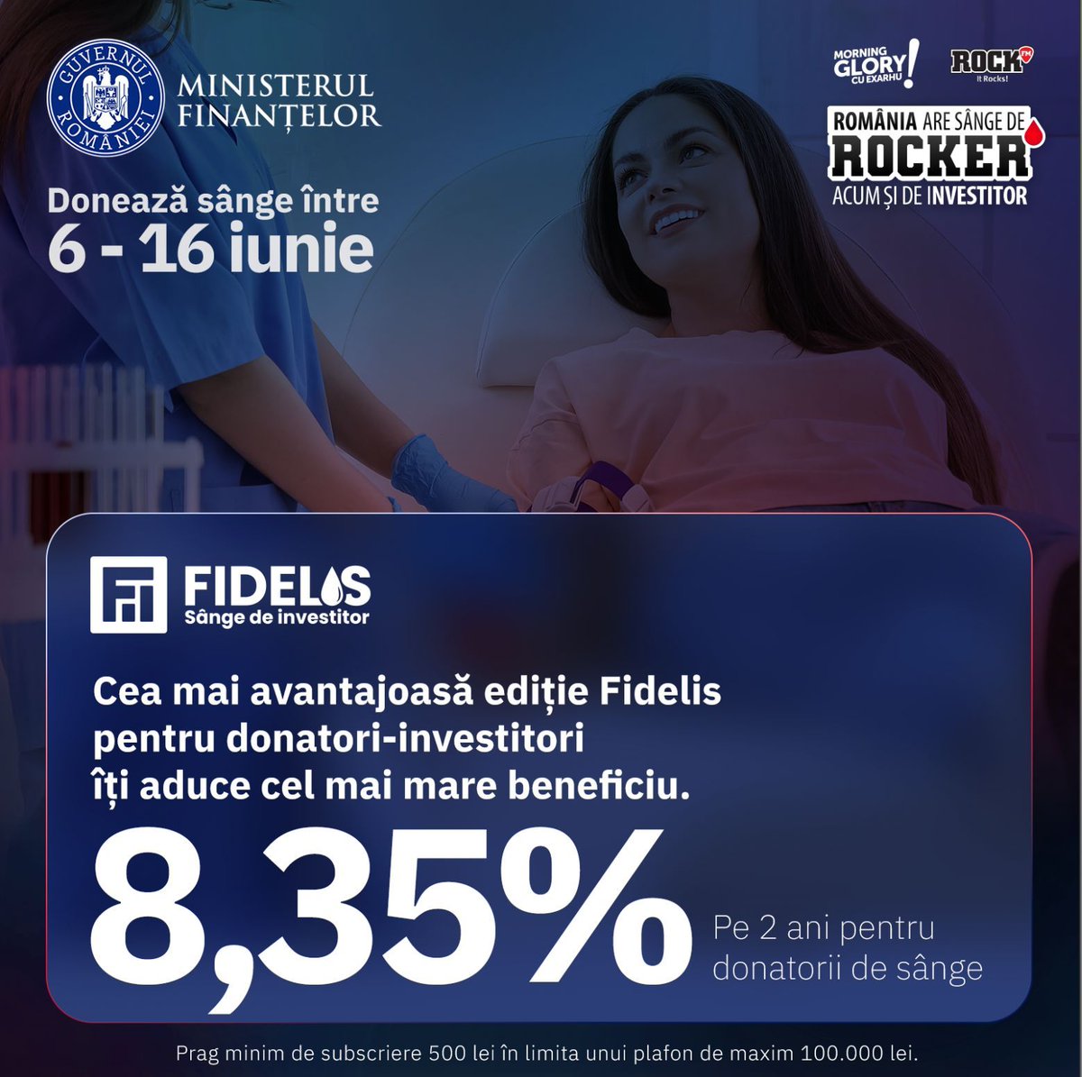 𝐅𝐈𝐃𝐄𝐋𝐈𝐒 𝐝𝐞 𝐢𝐮𝐧𝐢𝐞: 𝐝𝐨𝐛𝐚̂𝐧𝐝𝐚̆ 𝐝𝐞 𝟖,𝟑𝟓% 𝐩𝐞𝐧𝐭𝐫𝐮 𝐭𝐢𝐭𝐥𝐮𝐫𝐢𝐥𝐞 𝐝𝐞 𝐬𝐭𝐚𝐭 𝐜𝐮 𝐬𝐜𝐚𝐝𝐞𝐧𝐭̦𝐚 𝐥𝐚 𝟐 𝐚𝐧𝐢, 𝐩𝐞𝐧𝐭𝐫𝐮 𝐝𝐨𝐧𝐚𝐭𝐨𝐫𝐢
Între 6-16 iunie, ai dobânzi de până la 𝟖,𝟑𝟓% la emisiunile în lei și de 𝟔,𝟓𝟎%  la cele în euro.