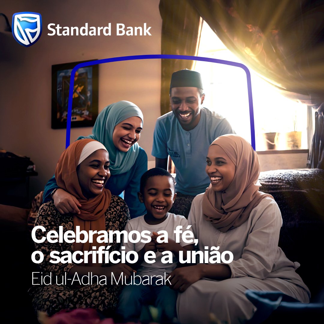 Celebramos a fé, o sacrifício e a união.
Desejamos um Eid abençoado a toda a comunidade muçulmana.

#Eiduladha #StandardBank #StandardBankMoçambique