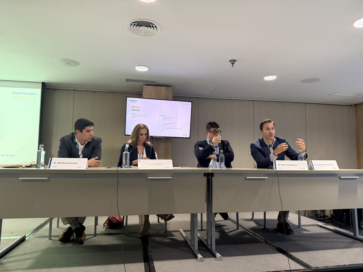 Abrahams Ocanto (@abraocantomd) on Twitter photo Agradecido por participar en la mesa de tumores renales de @uroncor junto a <a href="/RodriguezFaba/">Óscar Rodríguez Faba</a> <a href="/g_develasco/">Guillermo de Velasco</a> y <a href="/Mamen_RubioR/">Mamen Rubio</a>
La SBRT renal da un paso en el tratamiento de tumores renales inoperables.
#uroncor #seor #radonc Agradecido por participar en la mesa de tumores renales de @uroncor junto a <a href="/RodriguezFaba/">Óscar Rodríguez Faba</a> <a href="/g_develasco/">Guillermo de Velasco</a> y <a href="/Mamen_RubioR/">Mamen Rubio</a>
La SBRT renal da un paso en el tratamiento de tumores renales inoperables.
#uroncor #seor #radonc