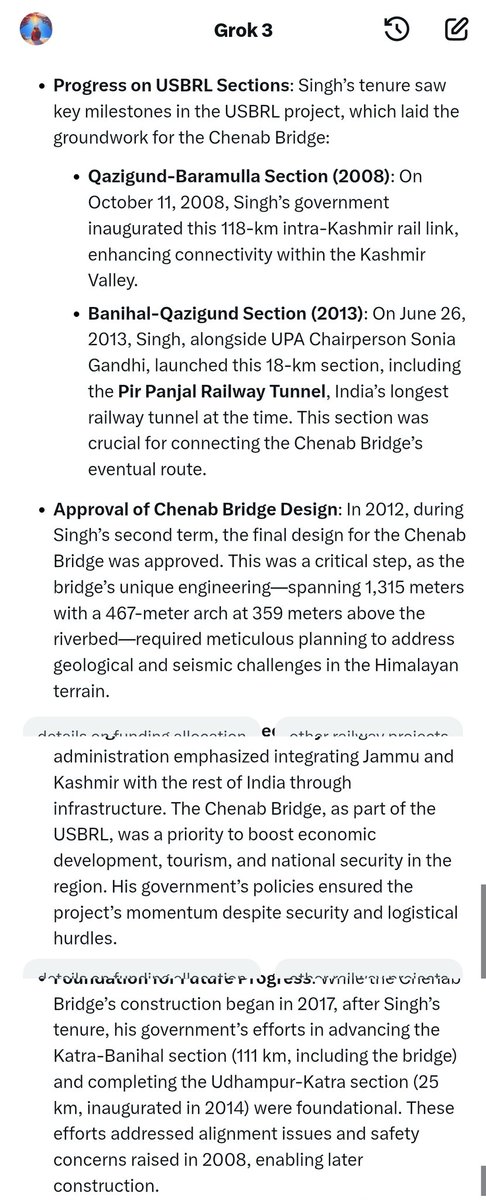 Vtxt21's tweet image. Thank you, Manmohan Singh ji &amp;amp; the UPA Govt, for playing a Significant role in constructing the Chenab Bridge

Thanks for giving the people of India &amp;amp; PM Modi a moment of happiness to celebrate

Salute to Visionary Leader Manmohan Singh ji 🫡

#ChenabBridge